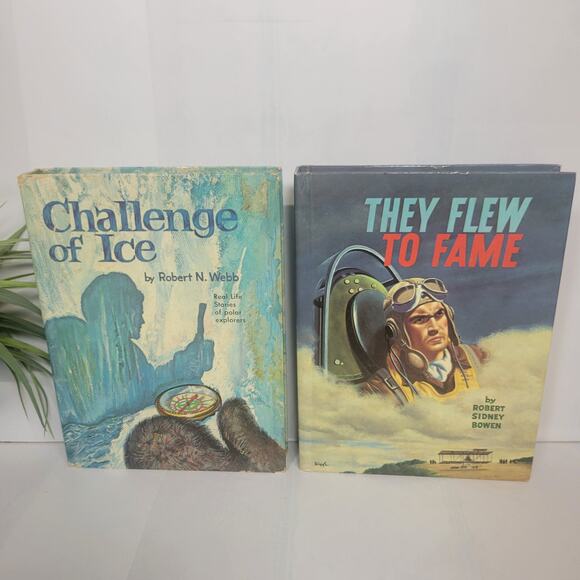 2 Vintage Whitman Books Real Life Stories They Flew To Fame/Challenge of Ice - Picture 2 of 4